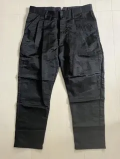 NO ID. BLACK ノーアイディーブラック　ナイロン　タックパンツ　黒　2