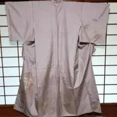 値下げ‼️未使用☆菱屋六右衛門☆牛首紬 銀鼠 能の舞 扇子 しつけ糸付