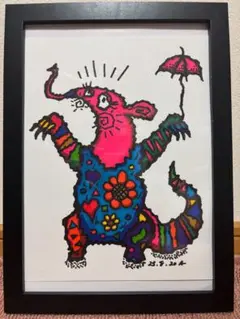 原画 手描き 高級感 一点物 『雨を待つ変わり者のアリクイ』
