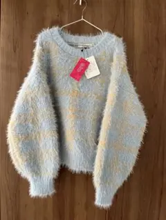 Pinklatte フェザーニット チェック柄セーター