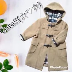 人気・かわいい バーバリー 子供服 ダッフルコート ノバチェック 総柄 110