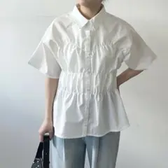 ブロードシャーリング半袖シャツ