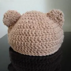★ハンドメイド★くまさん帽子★モカ