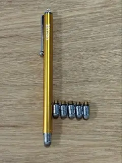 タッチペン　イエロー　替え芯付き