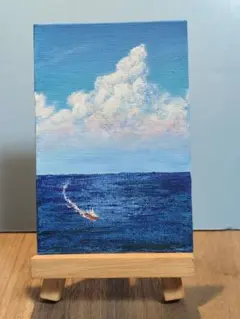 入道雲立つ　アクリル画 小型