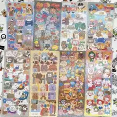 韓国シール　デコレーションシール　海外シール　アニマル　くま　クマ　うさぎ