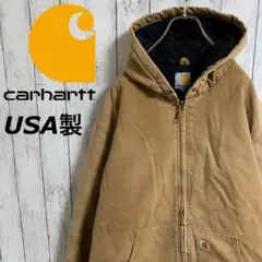USA製 カーハート ダックパーカー アクティブジャケット 中綿 茶