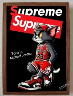 トムとジェリーTom Supremeポスターフレーム付き壁掛けパロディ
