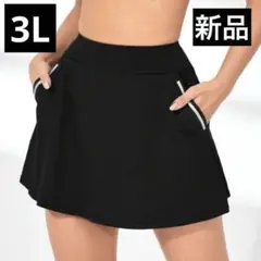 【新品/3Lサイズ】レディース ゴルフウェア スカート ブラック ポケット付き