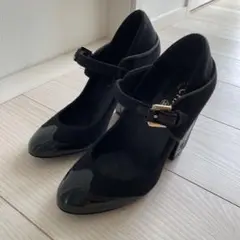 シャネルフェルトパテントシューズ38
