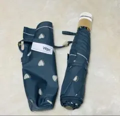 【未使用品】wpc折りたたみ傘レディース折りたたみ超軽量　ハート柄　雨晴兼用