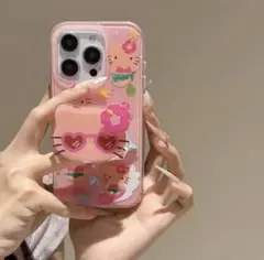 日焼けキティ iPhoneケース スマホグリップ ギャル ガングロ キティちゃん