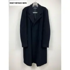 【美品】ISSEY MIYAKE MEN アンゴラ混ウールロングコート 比翼仕立