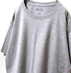 チャンピオン Champion ロゴ刺繍 Tシャツ グレー L 古着ワンポイント