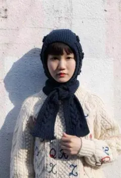 YUKI FUJISAWA マフラー　ネイビー m62637968008_1.jpg?1733725388