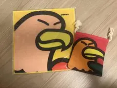 たべっ子どうぶつ　おかおがいっぱいいっぱいタオル　たか　ミニ巾着　わし