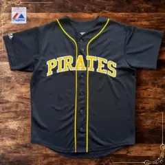 MLB majestic マジェスティック ベースボールシャツ パイレーツ 黒黄