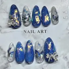 現品♡ オーロラ 氷ネイル ネイルチップ ブルー