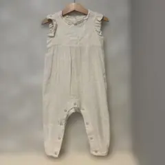 【used】minimom フリル付きクリーム色ロンパース 3y
