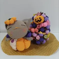 ちりめん細工　ハロウィン猫ちゃん