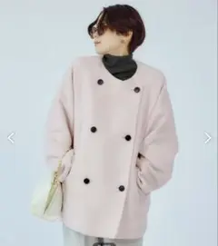 ✨未使用タグ付き✨UNFILO アンフィーロ ウール混 リバー ショートLピンク