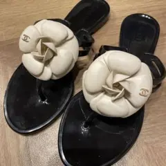 値下げ CHANEL シャネル カメリア ビーチサンダル 35