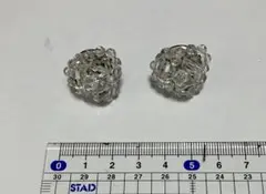 クリスタルビーズ クリップ式イヤリング