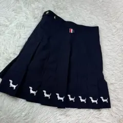 極美品✨ トムブラウン THOM BROWNE プリーツ ミニスカート ネイビー