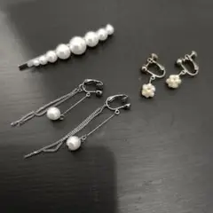 イヤリング　ヘアピン3点セット