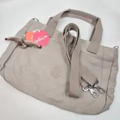 タグ付き未使用 Kipling 2way トートバッグ キーホルダー付き 猿