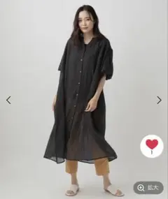 Elura 黒 半袖 ロングワンピース M