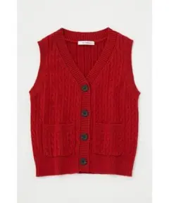 【美品】MOUSSY CABLE KNIT ベスト