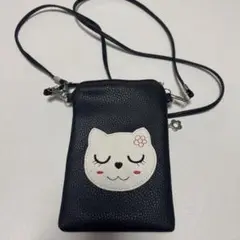 猫顔デザインスマホショルダーバック