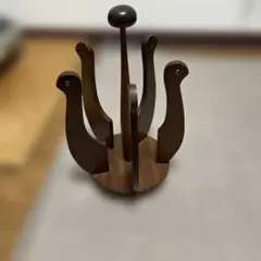 昭和レトロ木製スリッパ立て　ブラウン
