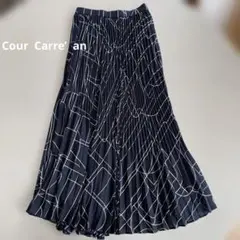 ネイビー プリーツスカート ストライプ クールカレアン