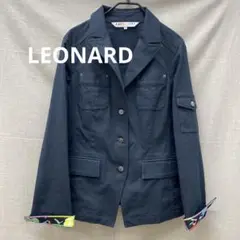 O464☆レオナール LEONARD ジャケット 42 ブラック