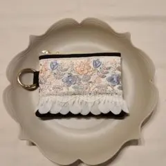 インド刺繍リボンティッシュポーチ ブラックNo.1