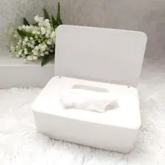 【おすすめシリーズ】ホワイトプラスチックティッシュボックス　大きめ