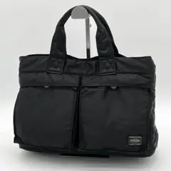 【美品】PORTER TANKER ハンドバッグ トートバッグ ナイロン 黒色