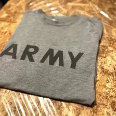 ARMYミリタリー グレー Tシャツ 半袖　大きめ　XXL フェード　雰囲気