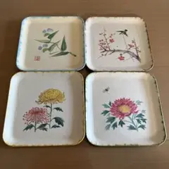 【未使用品】花柄の紙製皿セット