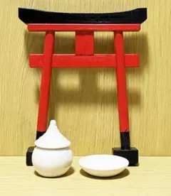 鳥居　木製　ハンドメイド　木工　杉材　朱塗り　08241