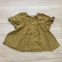 マスタード色フリル袖ブラウス 90