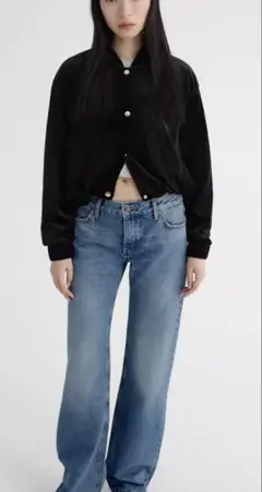 タグ付き　新品未使用　ZARA ベルベット　ボンバージャケット　ブラック　M
