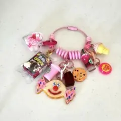 じゃらじゃらキーホルダー　ピエロクッキー　タンブラー　スタバカップ　ピンク