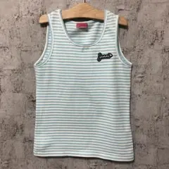 【Jenni】ベア天竺ボーダー ブランドアイコンワッペン タンクトップ 140