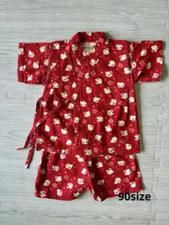 【美品】べべ　甚平 キッズ　女の子 男の子 パジャマ　ユニセックス　90サイズ