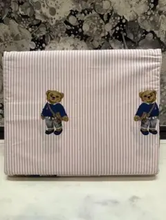 Ralph Lauren ラルフローレン　ポロベア　ベットカバー　布団カバー ラルフローレン】 Poloベア ストライプ シーツセット キング