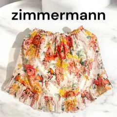 【美品】zimmermann フラワー、バード　プリント フレアスカート