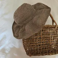 《ヘレンカミンスキー風》帽子 ほぼ新品 天然ラフィアハット 匿名配送